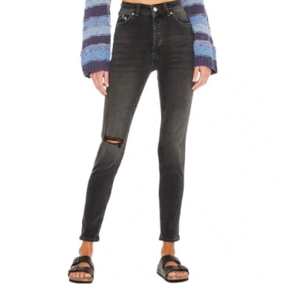 We The Free Button Fly Skinny Zuri Mom Jean Women 27 Washed Black - Picture 10 of 12